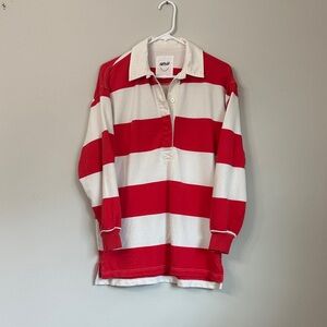 Aerie Rugby Red and White Knit Top